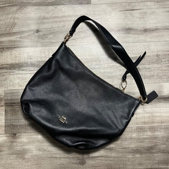 Coach Chelsea Hobo Leather Shoulder Bag Purse Black One Size